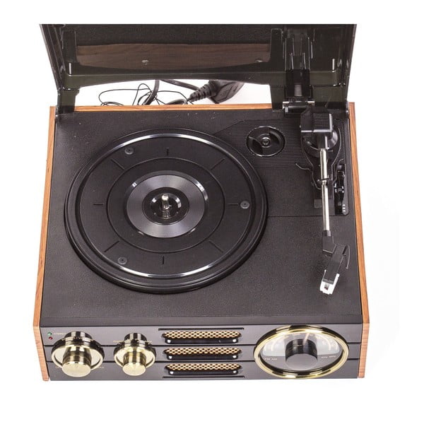 Čierny gramofón s rádiom GPO Empire Black TG-192-image-4