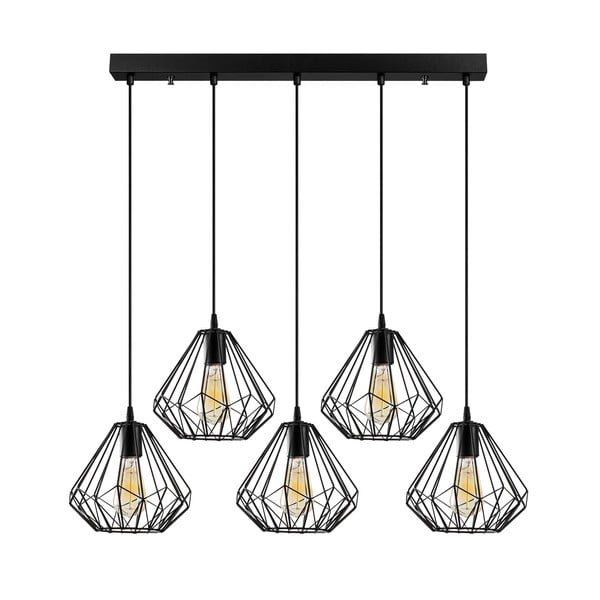 Čierne závesné svietidlo s kovovým tienidlom Diamond – Opviq lights