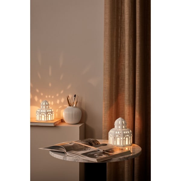 Biely keramický vianočný svietnik Kähler Design Lighthouse, ø 12 cm-image-1