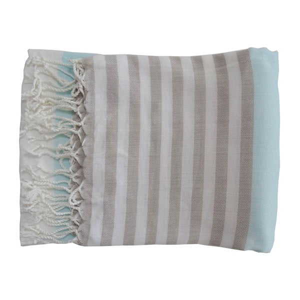 Svetlomodrá ručne tkaná osuška z prémiovej bavlny Melis, 100 × 180 cm