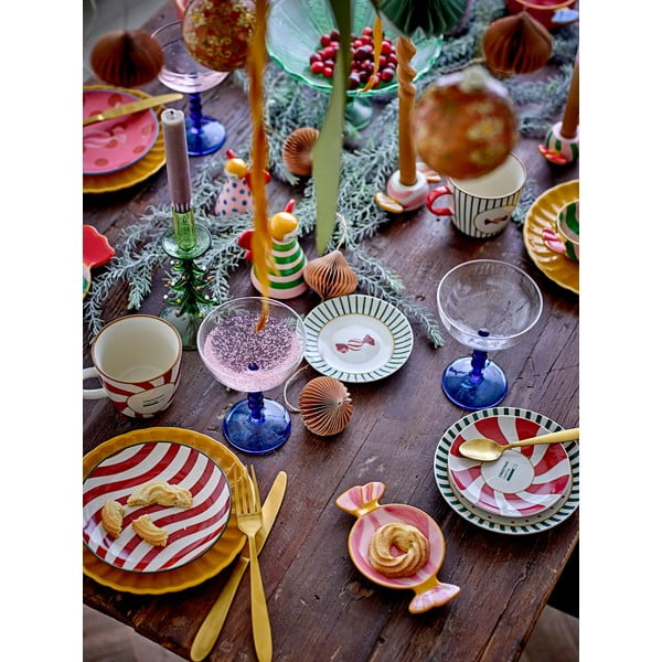 Červeno-krémové dezertné taniere s vianočným motívom z kameniny v súprave 2 ks ø 12,5 cm Yule – Bloomingville-image-2