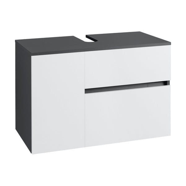 Bielo–antracitová závesná skrinka pod umývadlo 80x53 cm Wisla – Støraa-image-1