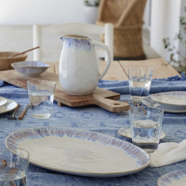 Bielo-modrý kameninový servírovací podnos Costa Nova Brisa, dĺžka 41 cm-image-1