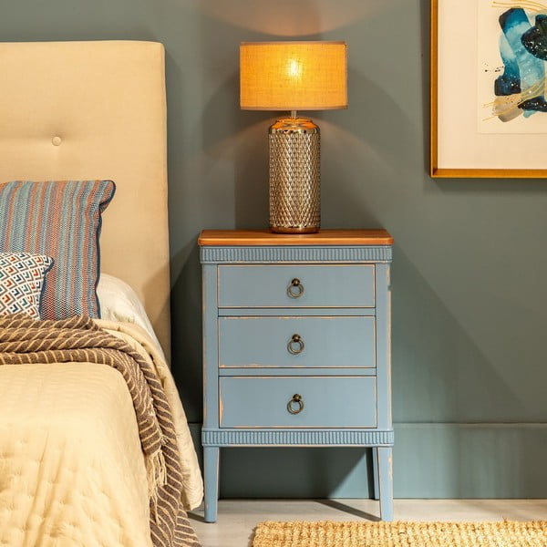 Modrý nočný stolík Shabby – Ixia-image-2