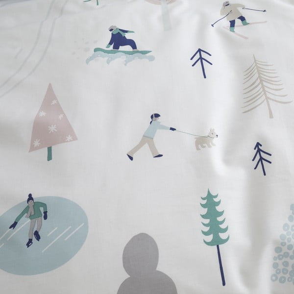 Biele bavlnené obliečky na dvojlôžko 200x200 cm Winter Fun – Bianca-image-4