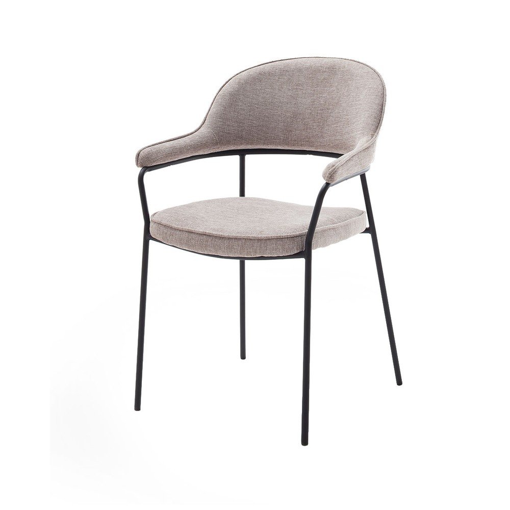 E-shop Béžová jedálenská stolička s podrúčkami Kindersley – Unique Furniture