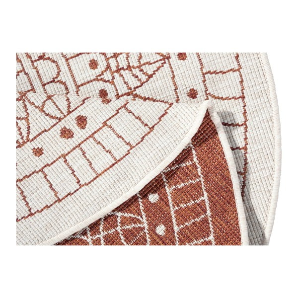 Červený vonkajší koberec NORTHRUGS Porto, ø 140 cm-image-3