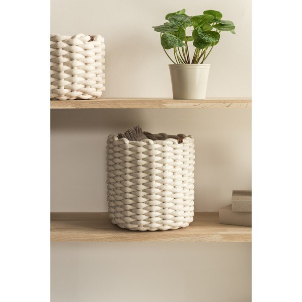 Látkový košík ø 25x25 cm Peach Skin Round M – Bigso-image-1