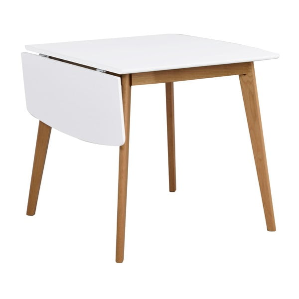 Jedálenský stôl s konštrukciou z dubového dreva so sklopnou doskou Rowico Olivia, dĺžka 80 + 30 cm