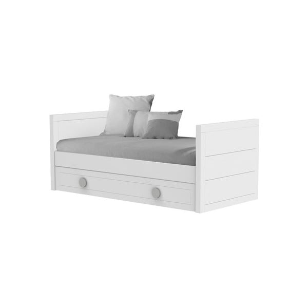 Biela jednolôžková posteľ s výsuvnou zásuvkou Trébol Mobiliario Sport, 90 × 190 cm