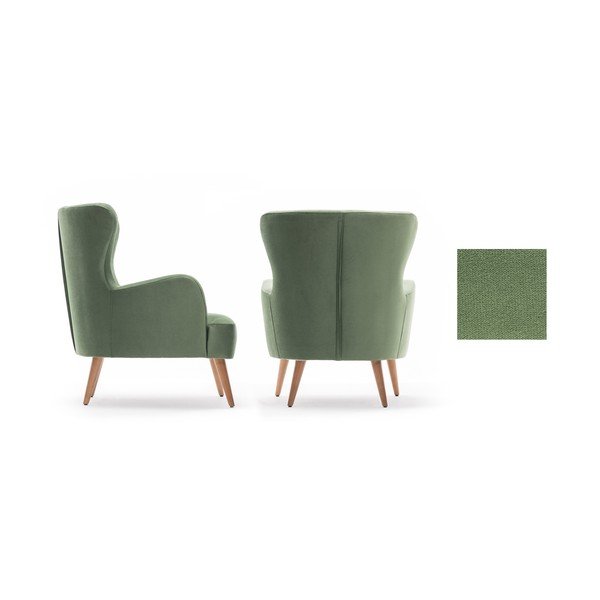 Zelené kreslo ušiak Balcab Home Jane-image-2