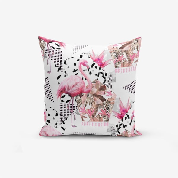 Obliečka na vankúš s prímesou bavlny Minimalist Cushion Covers Flamingo, 45 × 45 cm