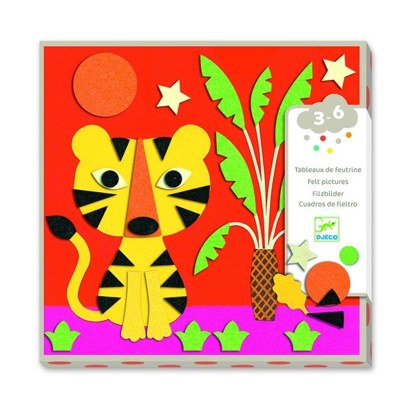 Set na výrobu 4 koláží s plsťou Djeco Naturaleza-image-2