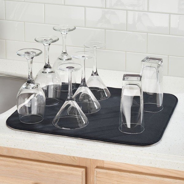 Čierna podložka na umytý riad iDesign iDry, 45,7 × 40,6 cm-image-1