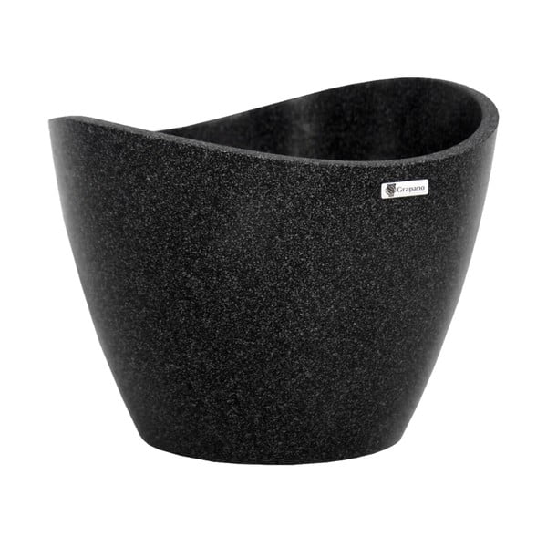 Čierny kvetináč Grapano Rondi, ø 23,3 cm
