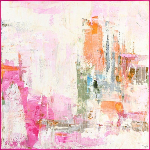 Tlačený/s ručne maľovanými prvkami obraz s rámom/na plátne 102x102 cm New Age Pink – Malerifabrikken