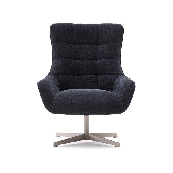 Otočné ženilkové kreslo sivomodré Teryl – Kave Home
