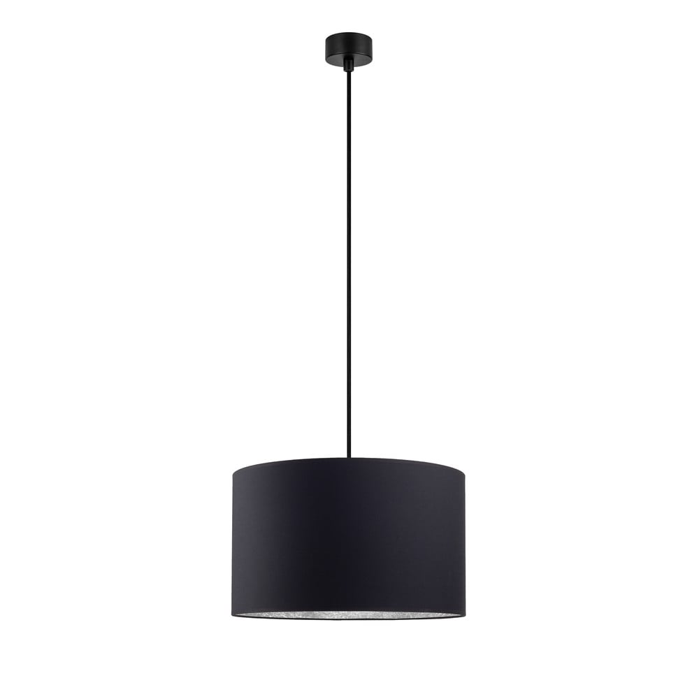 Čierne stropné svietidlo s vnútrajškom v striebornej farbe Sotto Luce Mika, ∅ 40 cm