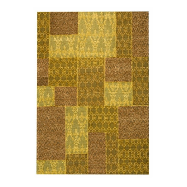 Žltý koberec Wallflor Patchwork, 62 x 124 cm