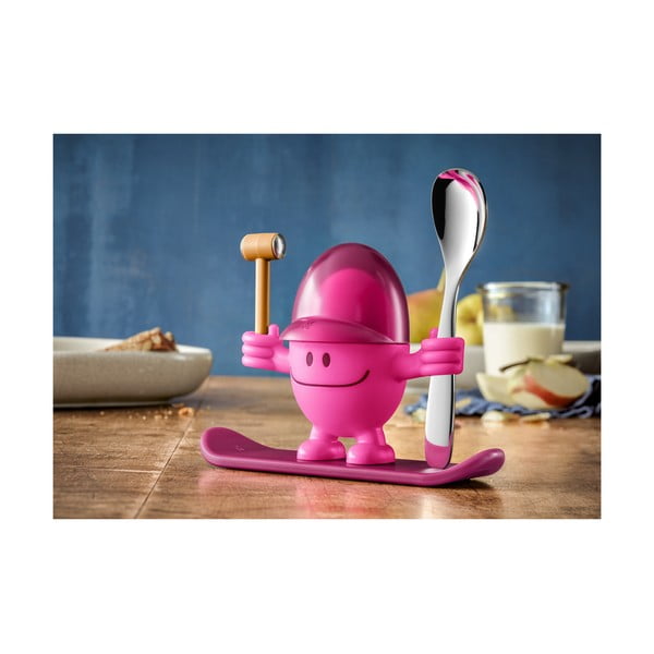 Červeno-ružový stojan na vajíčko s lyžičkou WMF Cromargan® Mc Egg-image-1