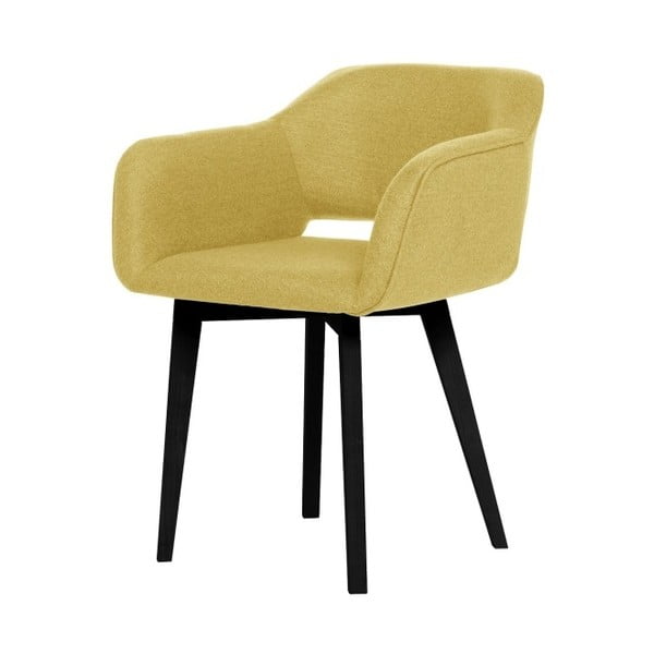Žltá jedálenská stolička s čiernymi nohami My Pop Design Oldenburg