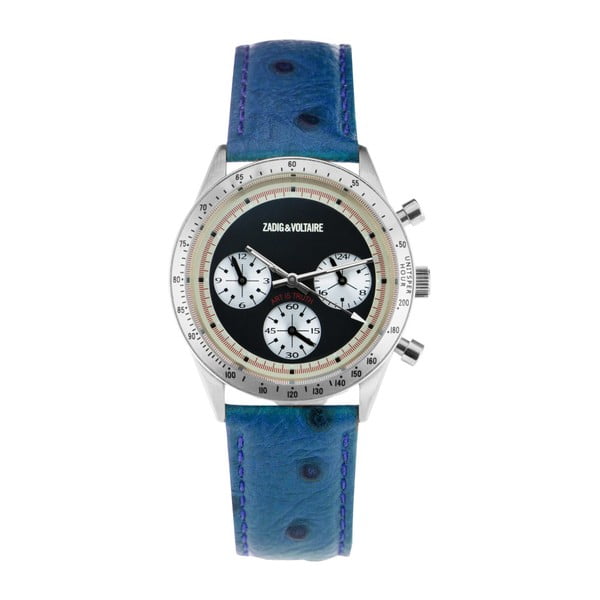 Dámske hodinky s modrým koženým remienkom Zadig & Voltaire Milano