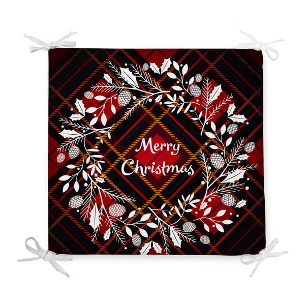 Vianočný sedák s prímesou bavlny Minimalist Cushion Covers Xmas Wreath, 42 x 42 cm