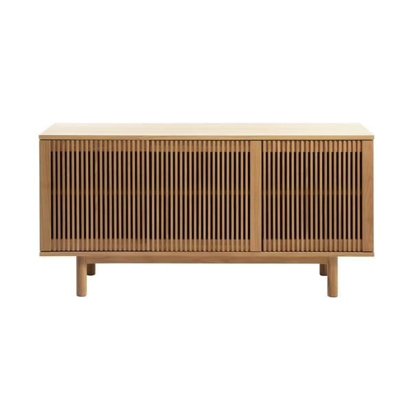 Nízka komoda v dekore duba v prírodnej farbe 143x70 cm Tiber – Unique Furniture