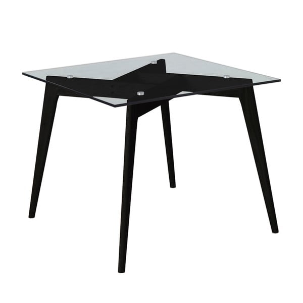 Štvorcový jedálenský stôl s čiernymi nohami Marckeric Janis, 90 × 90 cm