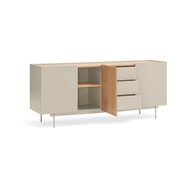 Nízka komoda v dekore duba v béžovo-prírodnej farbe 180x78 cm Otto – Teulat-image-3