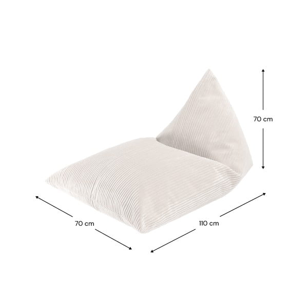 Krémový menčestrový detský sedací vak Big Lounger – Wigiwama-image-4