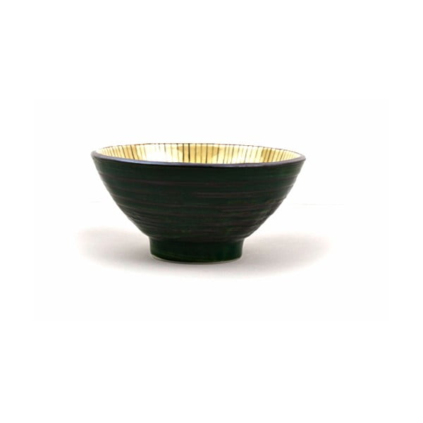 Zeleno-žltá keramická miska MIJ, ø 16 cm