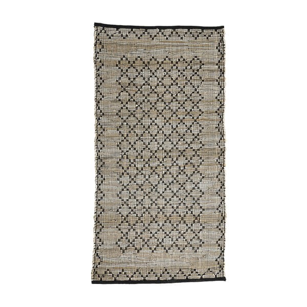Sivý kožený koberec Simla, 300 × 200 cm