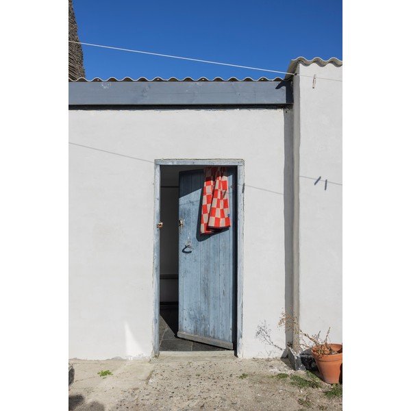 Oranžový/béžový froté uterák z bio bavlny 50x90 cm Retro – Mette Ditmer Denmark-image-4