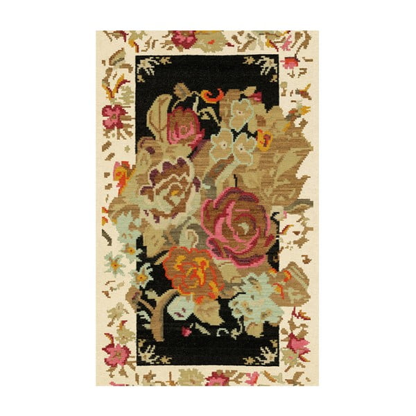 Svetlý koberec Kate Louise Flowered, 80 × 150 cm