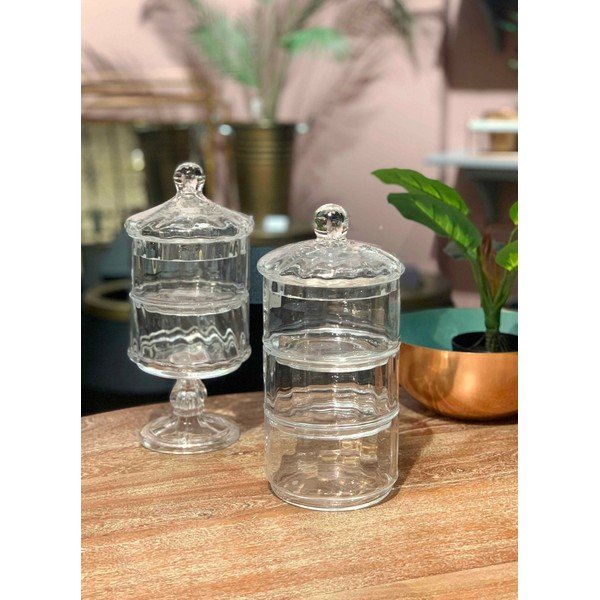 Sklenená dóza na stopke Mia Camaya, výška 29 cm-image-1