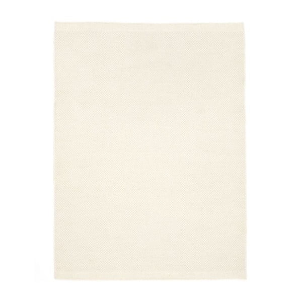Biely ručne tkaný vlnený koberec Linie Design Dilli, 70 x 140 cm