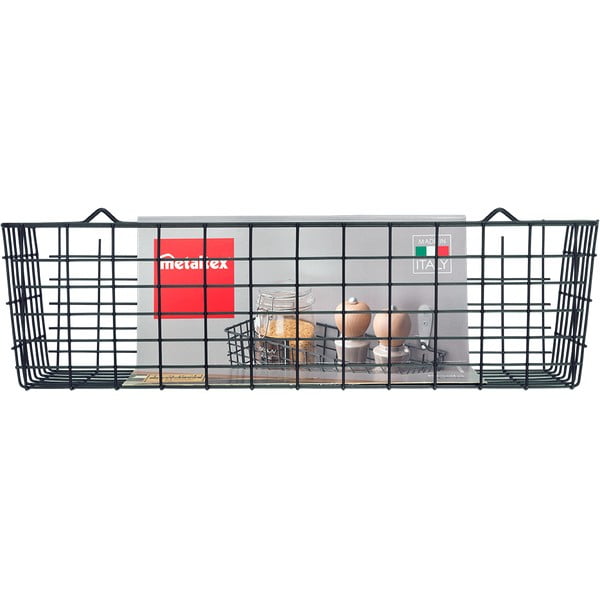 Čierny nástenný kuchynský košík Metaltex Koala Lava-image-3
