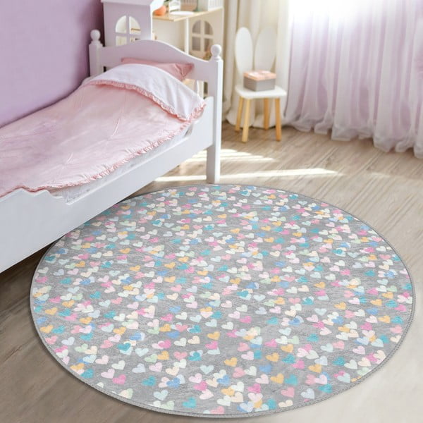 Svetlosivý detský koberec ø 80 cm Comfort – Mila Home-image-1