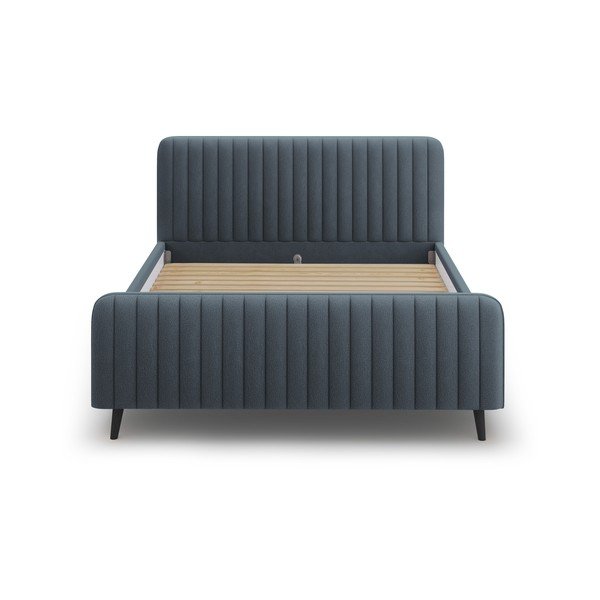 Modrosivá čalúnená dvojlôžková posteľ s roštom 160x200 cm Lily - Micadoni Home-image-2