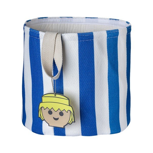 Modrý látkový detský kôš na hračky ø 30x28 cm Stripes – Playmobil
