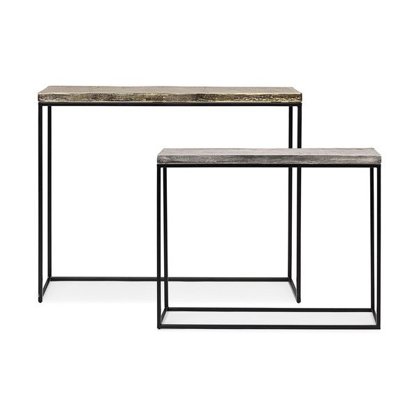 Kovové konzolové stolíky v súprave 2 ks 29x99 cm Amira – Bizzotto-image-4