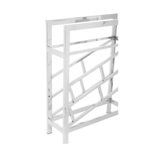 Kovový regál na víno v lesklo striebornej farbe na 12 fliaš Barolo – Premier Housewares-image-1