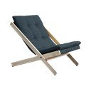 Modré skladacie kreslo z bukového dreva Karup Design Boogie Raw/Petrol Blue
