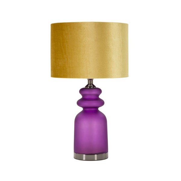 Žltá/fialová stolová lampa s textilným tienidlom (výška  57,5 cm) Milva Two – Mauro Ferretti