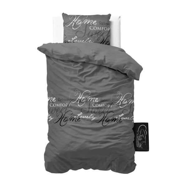 Sivé bavlnené obliečky na jednolôžko Sleeptime Royal, 140 × 220 cm