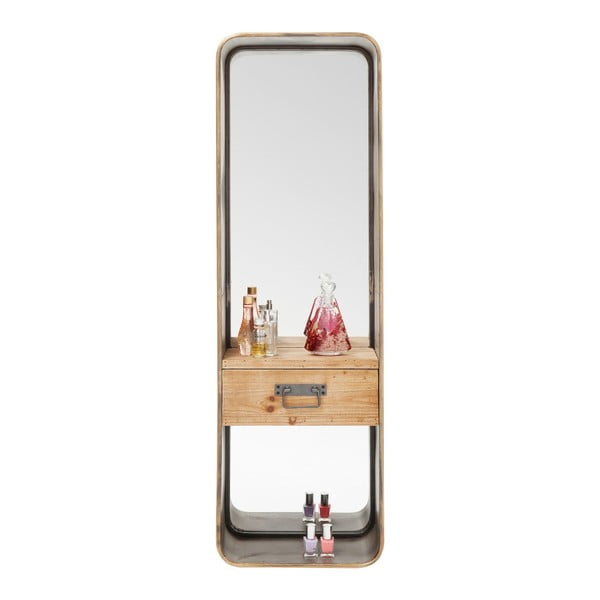 Nástenné zrkadlo so zásuvkou Kare Design Curve, 120 × 36 cm