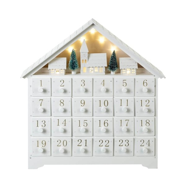Adventný kalendár s LED osvetlením Parlane, výška 36 cm