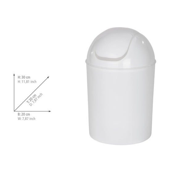 Biely odpadkový kôš z nehrdzavejúcej ocele 6 l Economic – Wenko-image-3