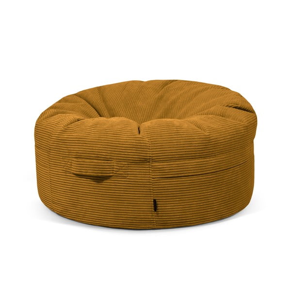 Menčestrový sedací vak v horčicovej farbe Roll 105 – SLOWDOWN